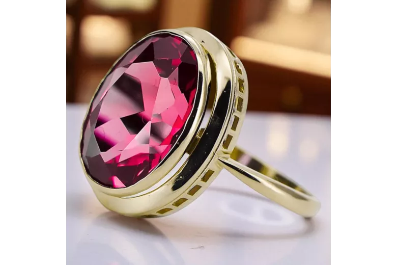 Ρουβίνι Κίτρινος χρυσός 14 καρατίων  Vintage style vrc285y